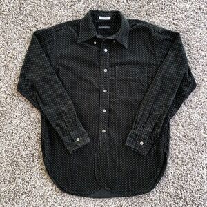 Engineered Garments New York Button Down Shirt Size XS Black Velvet‎ Polka Dot